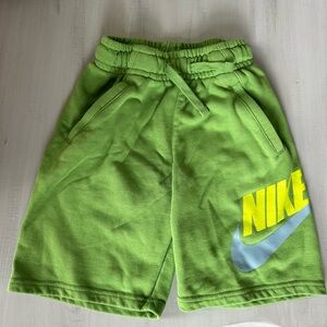 5 pairs of shorts YM Nike and Under Armour Kids Lime Green , black, blue , gray